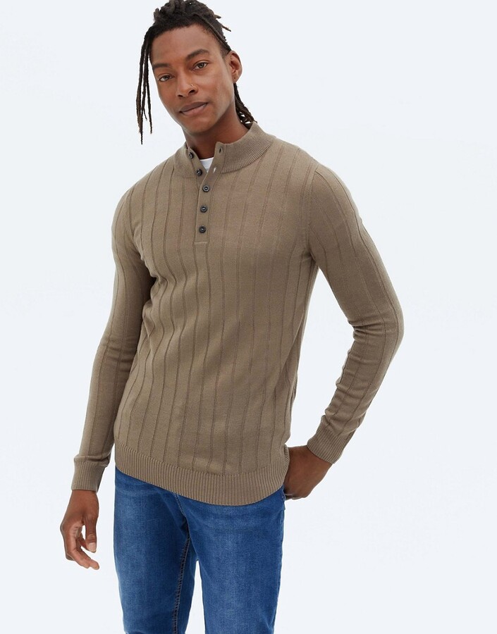 button neck jumper mens