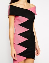 Thumbnail for your product : Rare Off Shoulder Bandage Dress in Contrast
