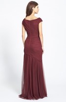 Thumbnail for your product : Tadashi Shoji Asymmetrical Ruched Cap Sleeve Jersey Gown