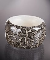 Thumbnail for your product : Kenneth Jay Lane black snake print and pearlized resin bangle