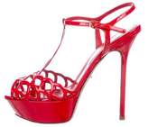 Thumbnail for your product : Sergio Rossi Patent Leather Ankle Strap Sandals