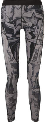 Nike Hypercool Mesh-paneled Printed Dri-fit Stretch Leggings - Black