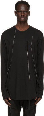 Julius Black Embroidered Long Sleeve T-Shirt