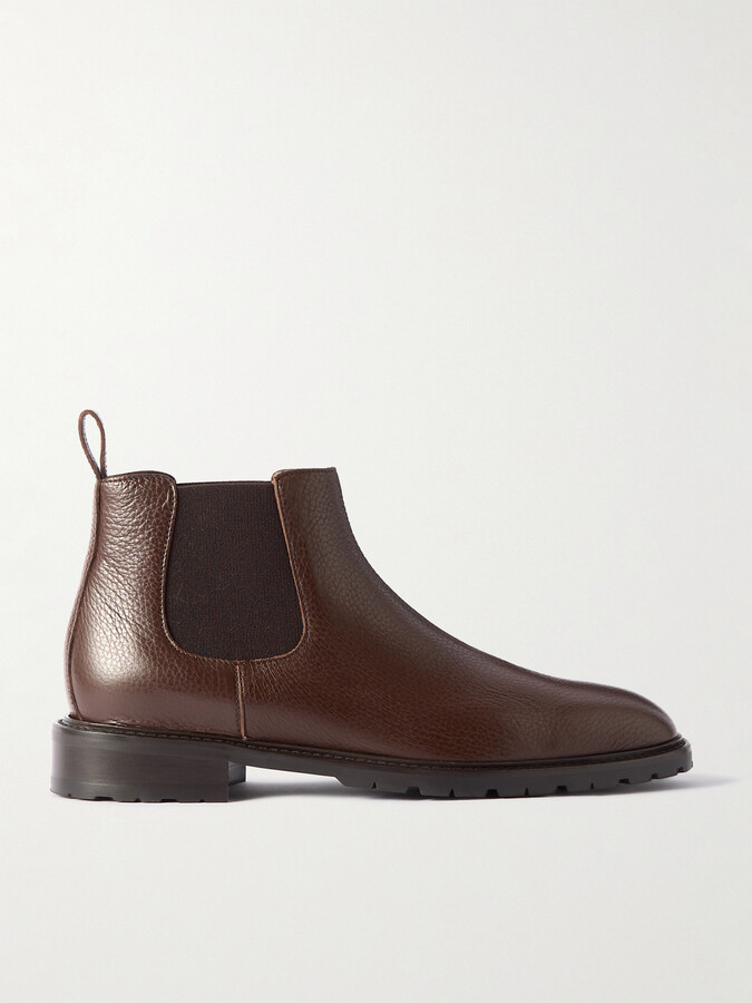 Manolo Blahnik Brompton Full-Grain Leather Chelsea Boots