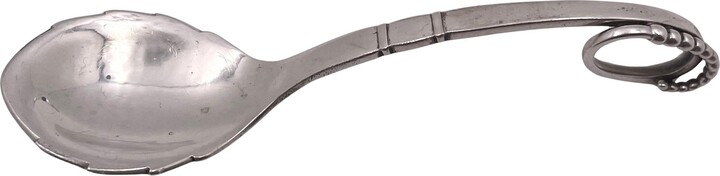 Georg Jensen Hammered Sterling Silver Pea In Pod Jam Serving Spoon #41