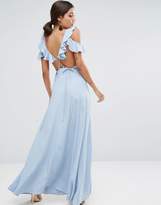 Thumbnail for your product : ASOS Delicate Ruffle Wrap Front Cami Maxi Dress