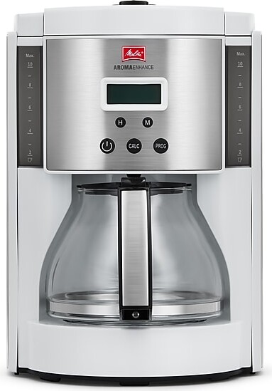 Melitta Aroma Enhance 10-Cups Automatic Drip Coffee Maker, White/Stainless Steel (MCM003PULWH0)