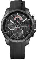 Thumbnail for your product : Tommy Hilfiger Stainless Steel Chronograph Black Dial Rubber Strap Watch