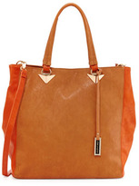 Thumbnail for your product : Urban Originals Two-Tone Faux Leather Tote Bag, Tan/Orange