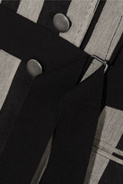 Thumbnail for your product : Ann Demeulemeester Striped Linen-blend Coat - Black