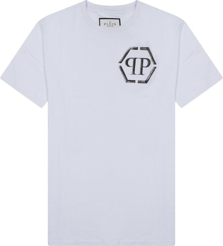 Philipp Plein Short-Sleeve T-Shirt With Hexagonal Logo Emblem