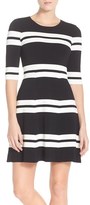 Thumbnail for your product : Eliza J Women's Stripe Sweater Fit & Flare Dress