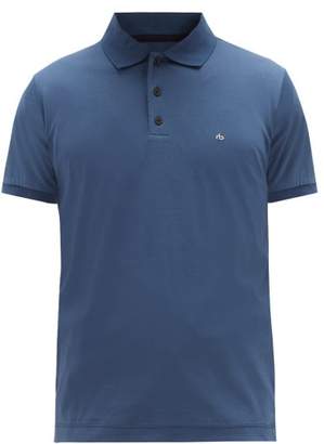 Rag & Bone Logo-embroidered Cotton-jersey Polo Shirt - Blue