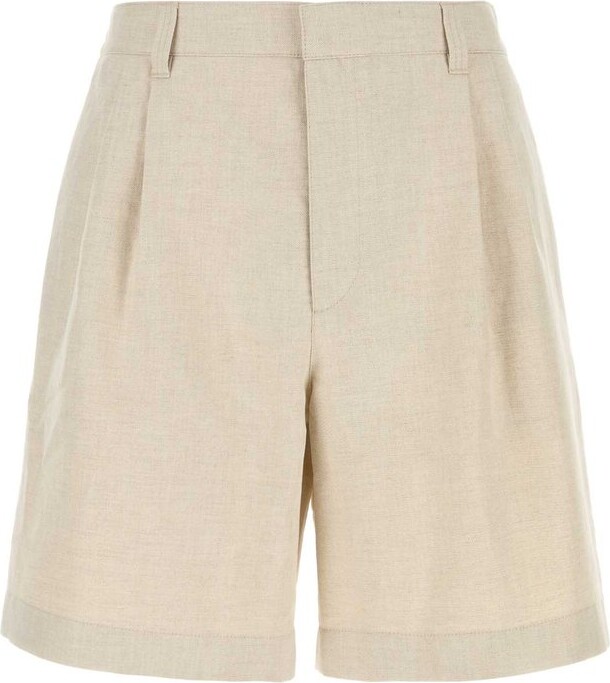 Bottega Veneta Pleat Detailed Straight Leg Shorts