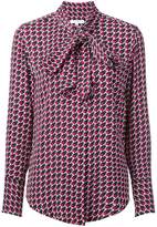 Thumbnail for your product : Equipment houndstooth print pussy bow blouse