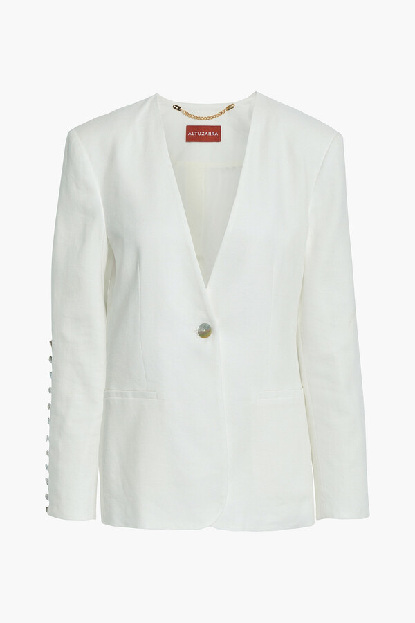 fred Meningsløs Hen imod White Linen Jackets For Women | Shop the world's largest collection of  fashion | ShopStyle Australia