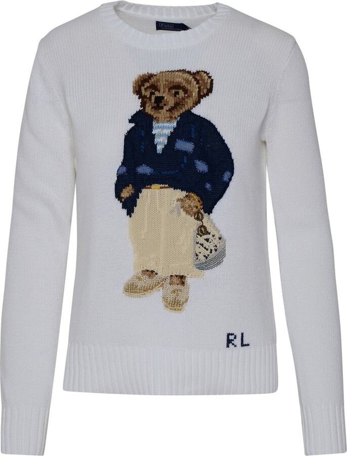 Polo Ralph Lauren Maglia In Misto Cotone Bianca - ShopStyle Sweaters