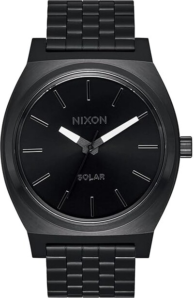 Nixon Time Teller Solar Men's Watches All Black/White, Stainless Steel