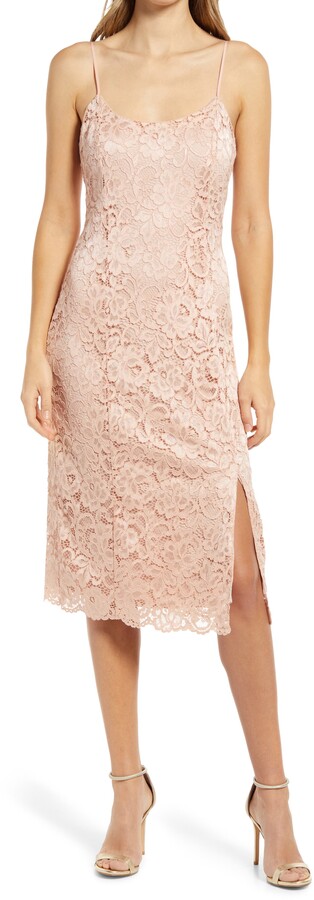 lace sheath dress blush