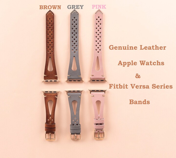 Leather Apple Watch Band 38mm 40mm 41mm 42mm 44mm 45mm 46mm 49mm Slim Iwatch Strap Bracelet Series 10 9 8 7 6 5 4 Ultra Se Fitbit