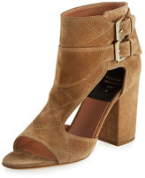 Thumbnail for your product : Laurence Dacade Rush Cutout Suede Open-Toe Bootie, Beige