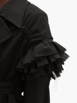 Thumbnail for your product : Ann Demeulemeester Ruffle-trim Wrap-front Wool Jacket - Black