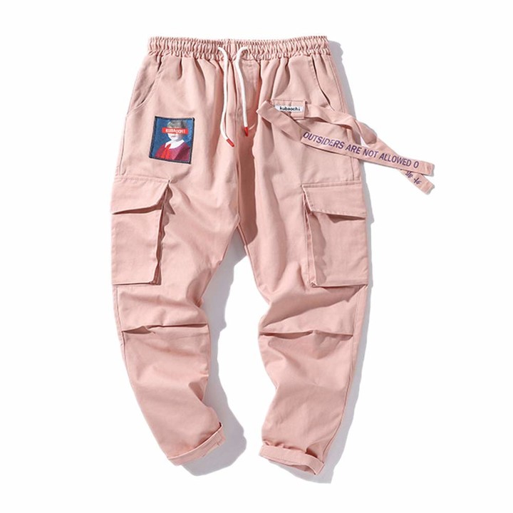 pink mens cargo pants
