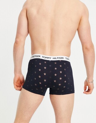 Tommy Hilfiger trunks with flag logo waistband in navy burnout star -  ShopStyle Boxers