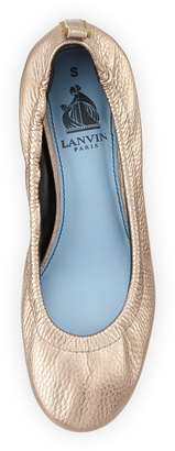 Lanvin Leather Cube-Heel 55mm Ballerina Pump, Bronze