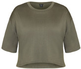 Thumbnail for your product : City Chic Boyfriend Crop Tee - khaki