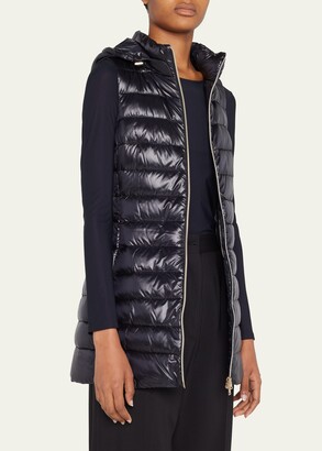 herno/long down vest black