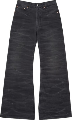 パンツ mm6 crease effect wide leg jeans 23aw MM6 MAISON MARGIELA Crease-Effect Flared Jeans - ShopStyle