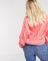 Thumbnail for your product : ASOS DESIGN cable cardi with tie front detail