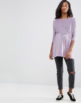 Thumbnail for your product : ASOS Maternity LOUNGE Knitted Tunic with Drawstring