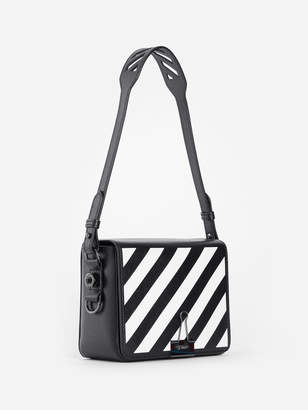 Off-White Off White C/O OFF WHITE C/O WOMEN'S BLACK AND WHITE DIAG FLAP BAG