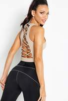 Thumbnail for your product : boohoo Fit Premium Lace Up Back Crop Top