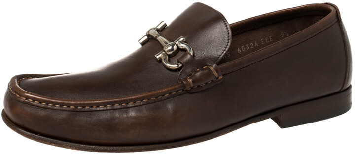 salvatore ferragamo fiordi gancio bit leather moccasin