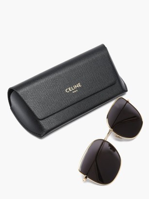 Celine Square Metal Sunglasses - Gold
