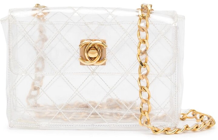 Chanel Vintage Clear Quilted Vinyl And Black Patent Leather Maxi Flap Bag  Gold Hardware 19941996 Available For Immediate Sale At Sothebys