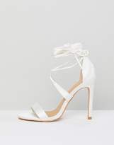 Thumbnail for your product : True Decadence Satin Ankle Tie Barely There Heeled Sandal
