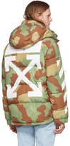 Thumbnail for your product : Off-White Green Down Camo Diagonal Arrows Jacket
