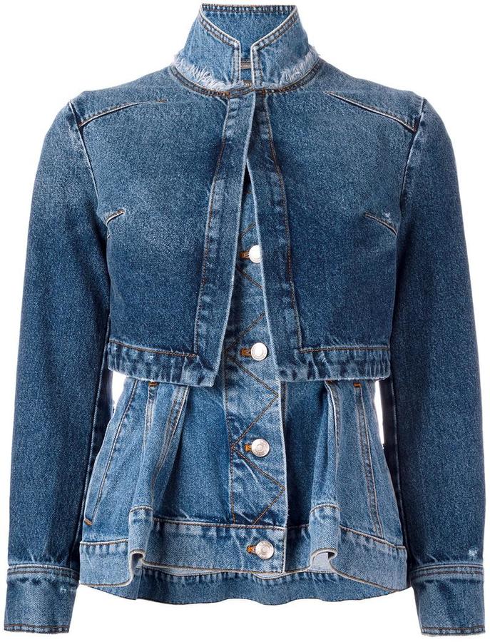 Alexander McQueen layered denim jacket - ShopStyle