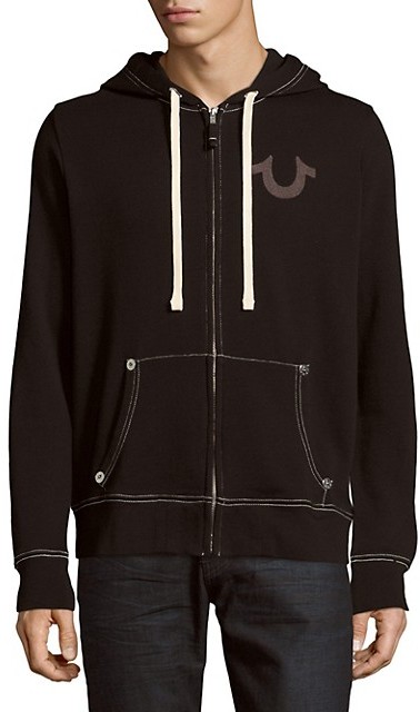 true religion classic logo zip mens hoodie