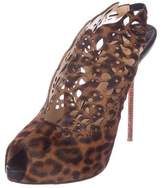 Thumbnail for your product : Christian Louboutin Printed Peep-Toe Pumps