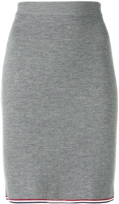 Thom Browne RWB-trim ribbed pencil skirt