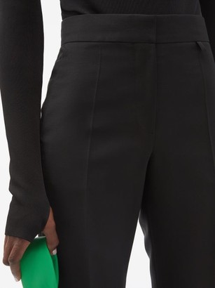 Givenchy High-rise Wool-blend Grain De Poudre Suit Trousers - Black