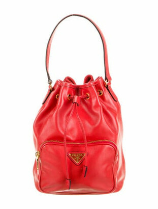 prada bucket bag red