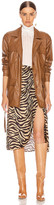 Thumbnail for your product : Andamane ANDAMANE Carine Faux Leather Print Jacket in Brown | FWRD