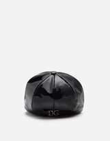 Thumbnail for your product : Dolce & Gabbana Patent Leather Baker Boy Hat With Peak