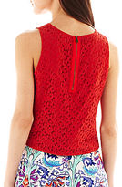 Thumbnail for your product : Nicole Miller nicole by Sleeveless Lace Crop Top